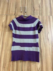 Purple High Neck Sweater