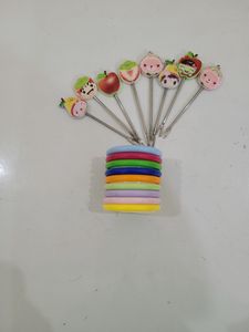 Colored Fruit Fork Set
