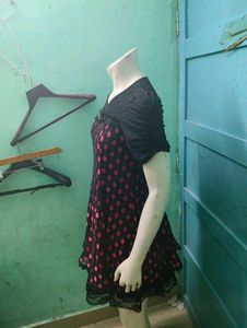 Elegant Black and Red Lace Top