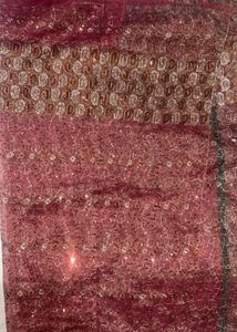Wine Purple Embroidered Net Saree