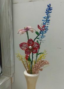 Beaded Flowers Showpiece