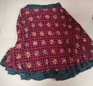 Gujrati Ethnic Skirt With Heavy Embroidery