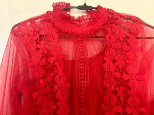Red Lace Top