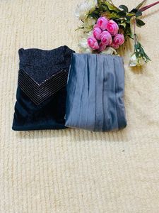 Black colour, stylish, full sleeve top skirt