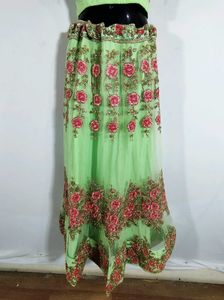 Fluorescent Green And Pink Lehenga Choli (Women's)