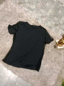 Black T-shirt with Mesh Panels