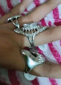 Silver Tone Statement Ring Set