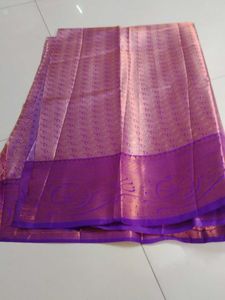 Pink &amp; Purple Tissue silk Saree