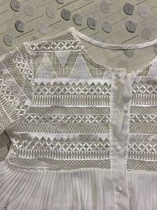 White Embroidered Ruffle Top