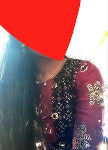 MAROON COLOUR GIRLS&#39; DRESS 👗-WITH Coat Like Dres