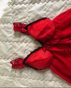 Lingerie Top Cherry red bow tie