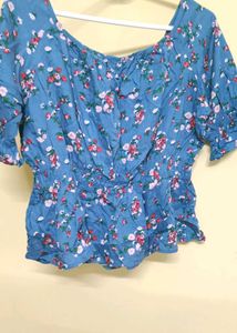 Floral Blue Top