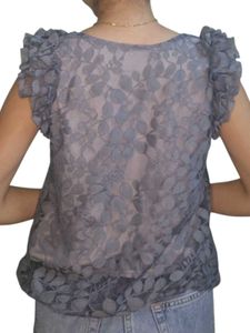 Grey Floral Top