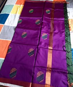 Green Embroidered Silk Fabric