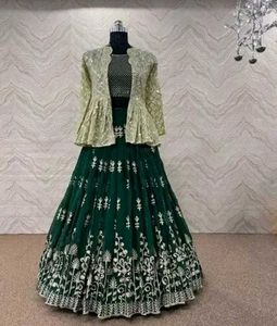 Emerald Green Lehenga with Shrug