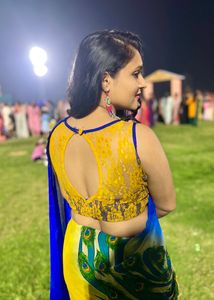 Digital print sari mor pankh print