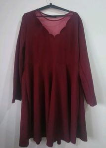 Burgundy Long Sleeve Dress
