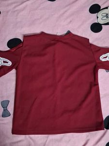 Maroon &#39;You + Me&#39; Crop Top