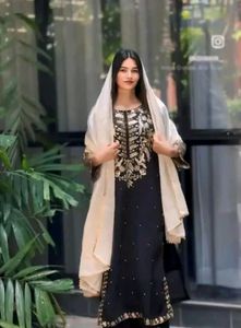 Bridal Heavy Kurta Pant Dupatta Set M Size