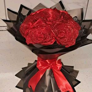 Red Glitter Rose Bouquet