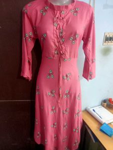 Beutiful Umbrella  Kurti 44&#34; Size Pink Colour