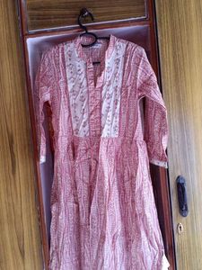 Pink Printed Cotton Dress
