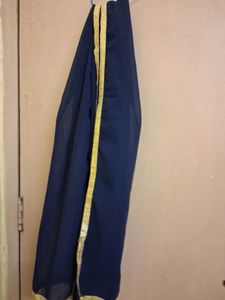 Navy &amp; Gold Print Sleeveless Dress