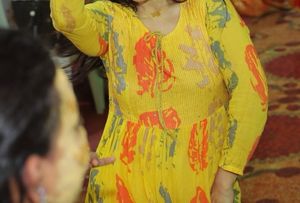 Yellow Printed Kurta For Haldi