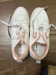 Max White &amp; Pink Accent Sneakers