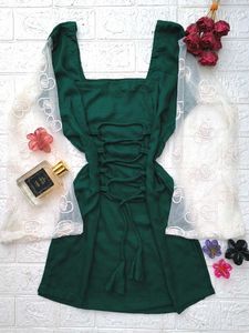 Corset back net sleeves kurti 🎀