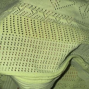 Green Knit Button-Up Top