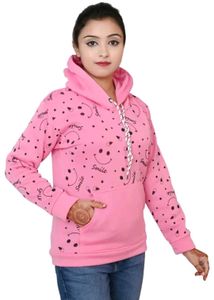 Pink Smile Print Hoodie