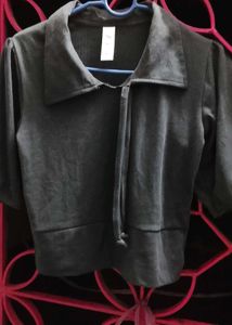 Collared Crop Top