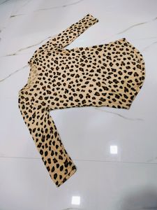 Biege Tiger Print Top