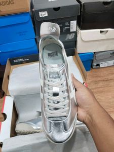 Onitsuka Tiger Trainer Silver And White UK 7.5