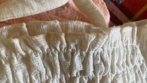 White Smocked Tie-Strap Tank Top