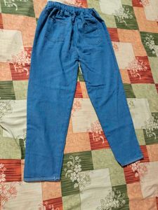 Blue Wide Leg Distressed Jeans
