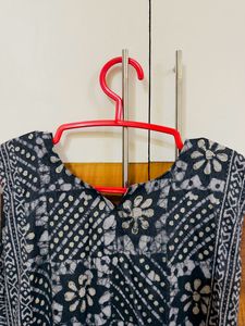 Black &amp; Grey Rayon Kurta