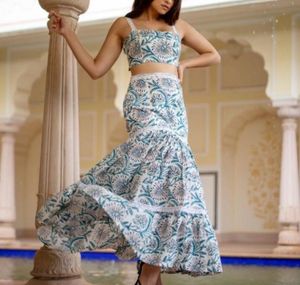 Floral Crop Top &amp; Maxi Skirt Set