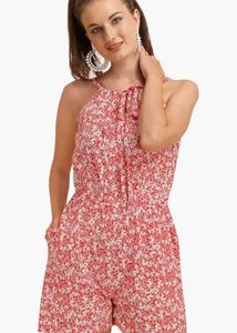 Floral Print Ruffled Jumpsuit