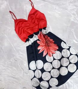Red Satin Babydoll Dress