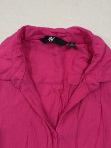 Hot Pink Button-Down Top
