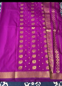 New Purple Banarasi Silk Saree