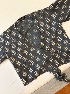 Block Printed Wrap Around Top