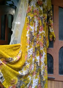 Floral gown with Dupatta