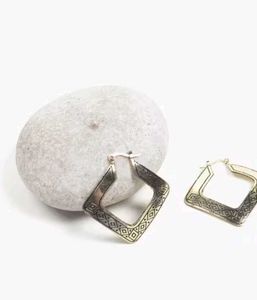 AJIO - Geometric Patterned Hoop Earrings