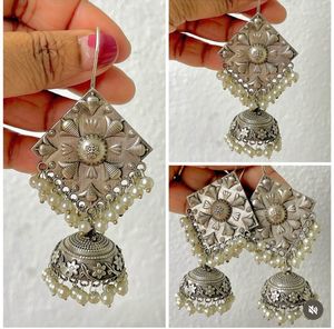 Premium Silver Replica Big Jhumka Earring