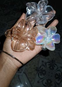 Flower Hair Claw Clips - Set of 3