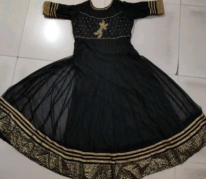 Price Drop💥Black Ethnic Net Ankarkali Gown (Kurta