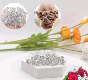 Crystal Flower Hair Pins